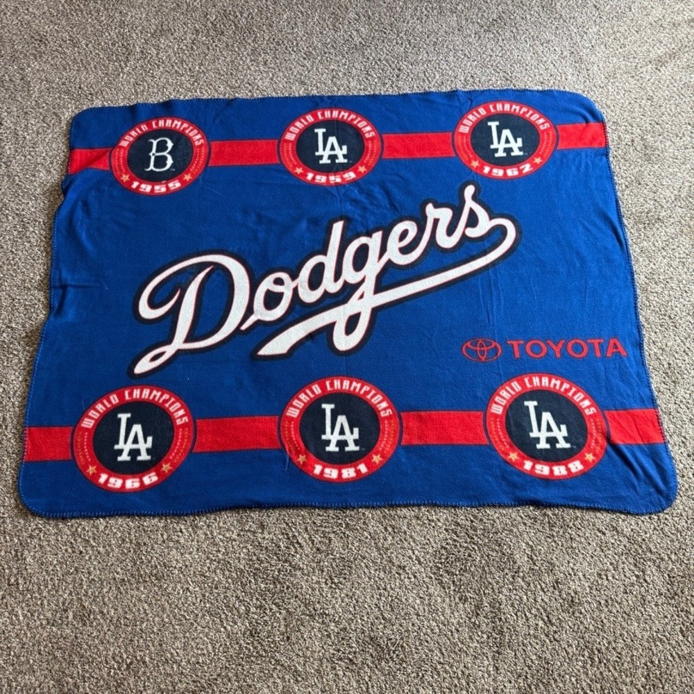 MLB Fleece Blanket Unisex OS Blue Good Dodgers World Series Toyota Stadium Promo
